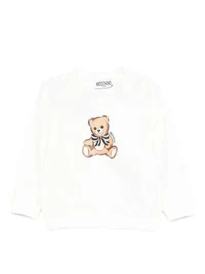 Moschino Babies' Teddy-print Sweatshirt In White