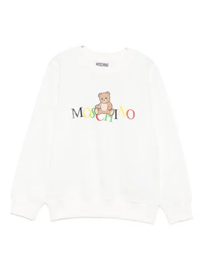 Moschino Kids' Teddy-print Sweatshirt In Neutral