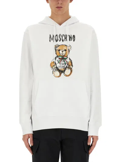 Moschino Couture Teddy Print Sweatshirt In White