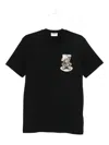 Moschino Teddy Logo Print Crewneck T-shirt In Black