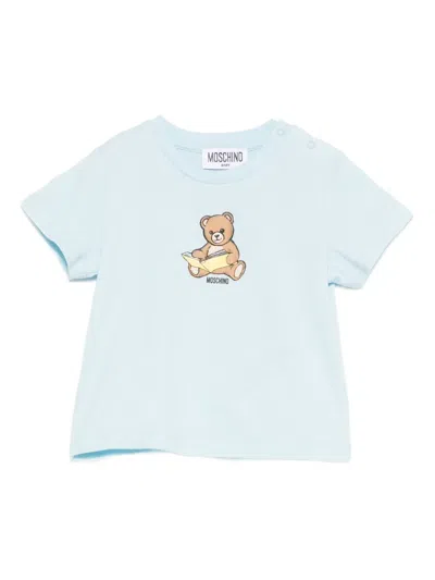 Moschino Babies' Teddy-print T-shirt In Blue