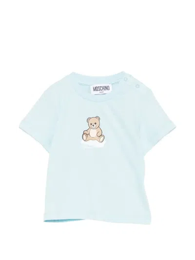 Moschino Babies' Teddy-print T-shirt In Blue