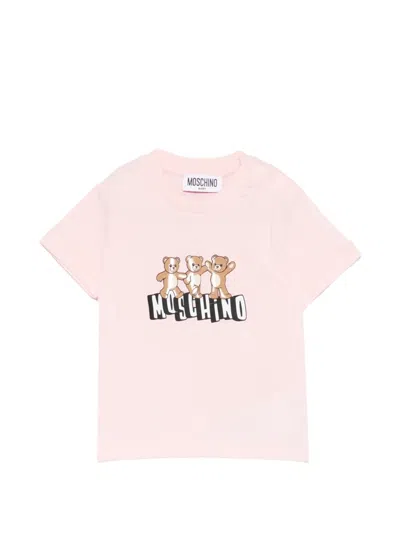 Moschino Babies' Teddy-print T-shirt In Pink