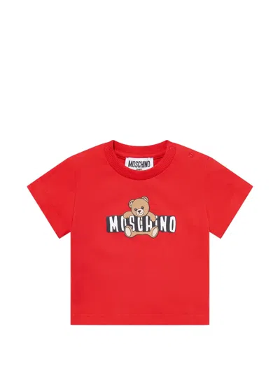 Moschino Babies' Teddy-print T-shirt In Red