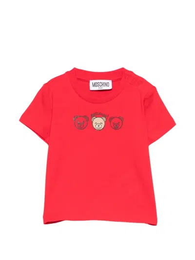 Moschino Babies' Teddy-print T-shirt In Red