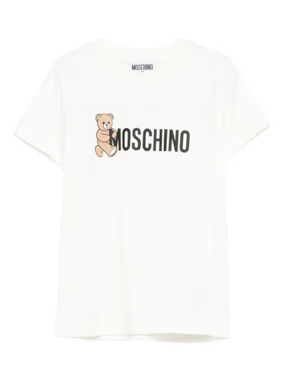 Moschino Kids' Teddy-print T-shirt In White