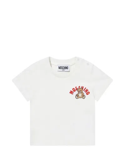 Moschino Babies' Teddy-print T-shirt In White