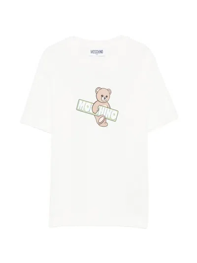 Moschino Kids' Teddy-print T-shirt In White