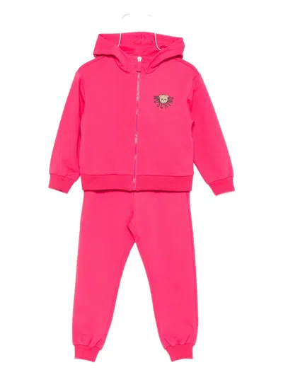 Moschino Kids' Teddy-print Tracksuit In Pink