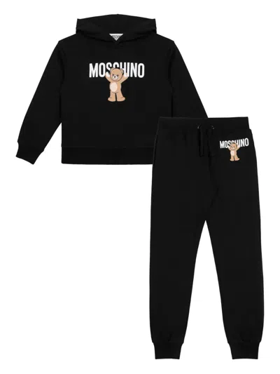 Moschino Kids' Teddy-print Tracksuit In Black