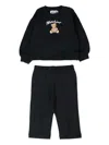 Moschino Teddy-print Tracksuit Set In Black