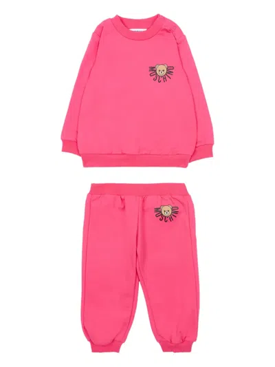 Moschino Babies' Teddy-print Tracksuit Set In Pink