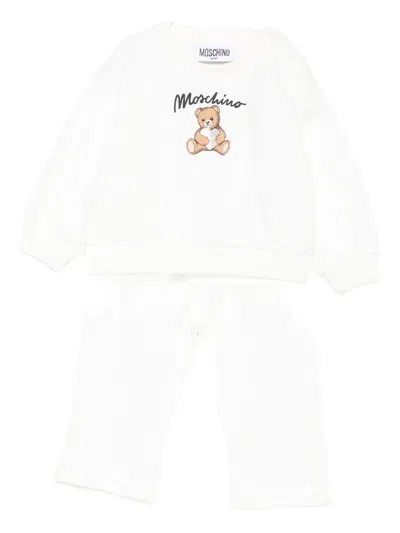 Moschino Babies' Teddy-print Tracksuit In White