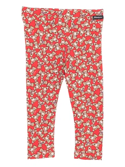 Moschino Babies' Teddy-print Trousers In Red