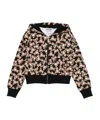 Moschino Teddy-print Zip-fastening Hoodie In Brown