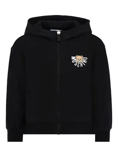 Moschino Long-sleeved Hooded Sweatshirt In Multi