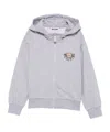 Moschino Teddy-print Zip-up Hoodie In Gray