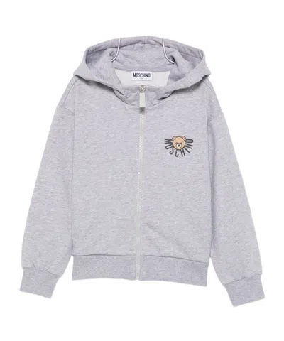 MOSCHINO TEDDY-PRINT ZIP-UP HOODIE