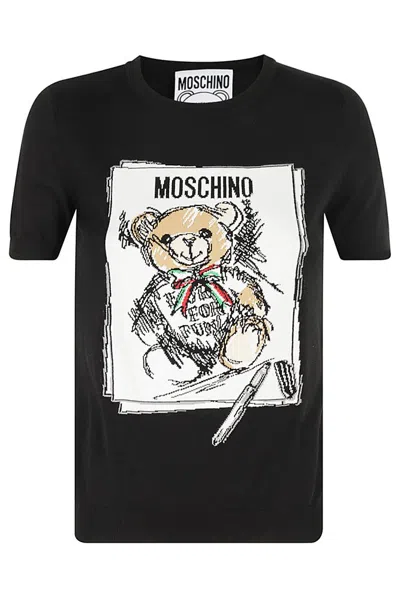Moschino Short-sleeved T-shirt In Black