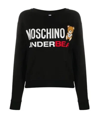 Moschino Teddy Printed Sweater In Black