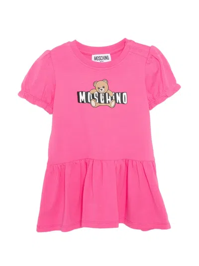 Moschino Kids' Teddy Ruffled Dress In Pink