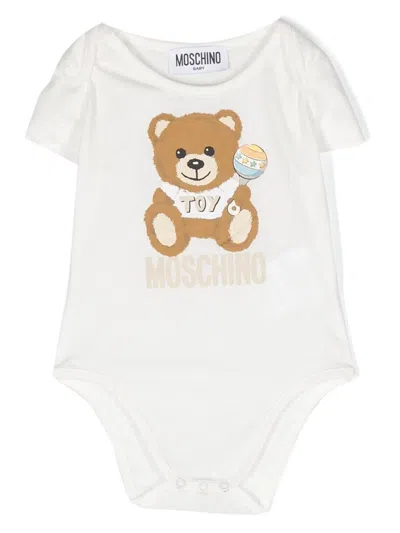 Moschino Teddy Short-sleeve Babygrows In White