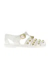 Moschino Teddy-stud Caged Sandals In White