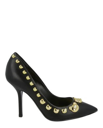 Moschino Teddy Stud Pumps In Black