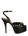Moschino Teddy Bear Studded Ankle Strap Platform Sandal In Black