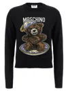 Moschino Teddy Bear-intarsia Crew-neck Sweater In Black