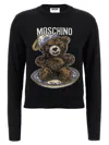 Moschino Teddy Bear-intarsia Crew-neck Sweater In Black
