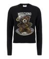 Moschino Teddy Bear-intarsia Crew-neck Sweater In Black