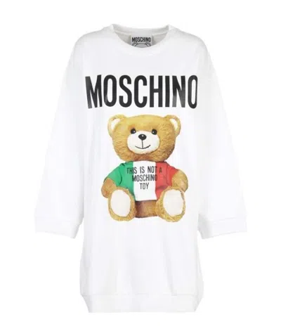 Moschino Teddy Sweater Dress In White