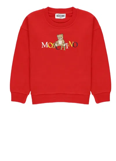 Moschino Babies' Teddy Sweatshirt In Animal Print