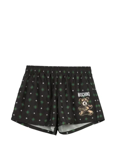 Moschino Teddy Swim Shorts In Black