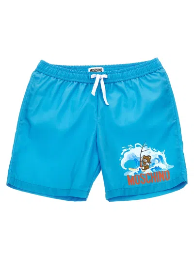 Moschino Kids' Teddy Swimsuit In Blue