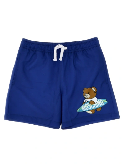 Moschino Kids' Teddy Swimsuit In Blue