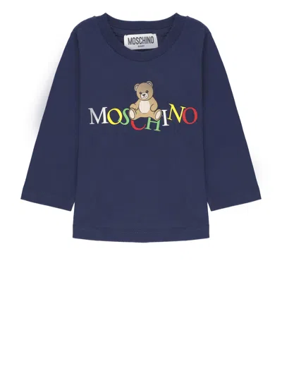 Moschino Babies' Teddy T-shirt In Blue