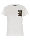 Moschino Teddy Bear Short Sleeve Knit Sweater In White