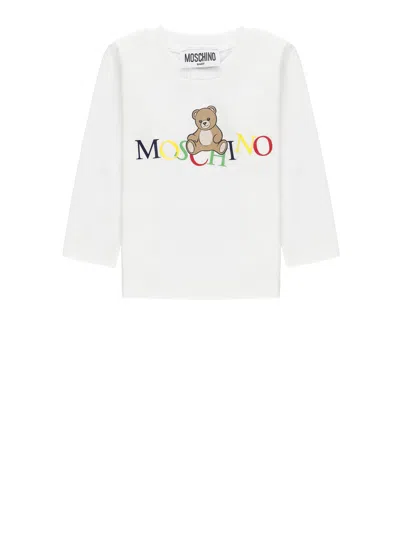 Moschino Babies' Teddy T-shirt In White
