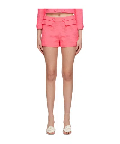 Moschino Teddy Textured Shorts In Pink