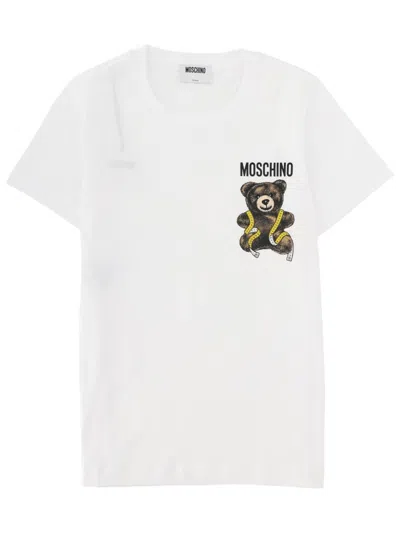 Moschino Teddy White Teddy Bear Graphic Cotton T-shirt