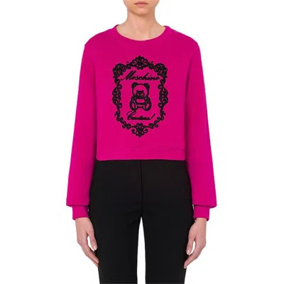 Moschino Woman Sweatshirt Fuchsia Size 6 Cotton In Pink