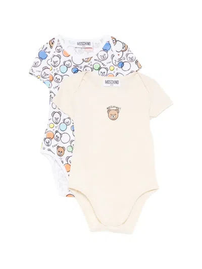 Moschino Babies' Teddy-print Bodies (set Of Two) In Multi