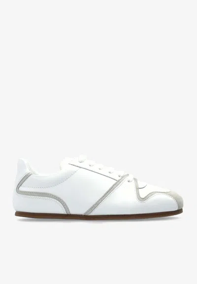 Moschino Tennis Leather Sneakers In White
