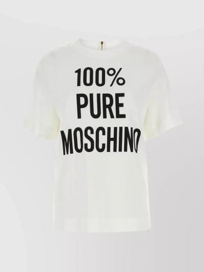 Moschino Text Print Crew T-shirt In Black