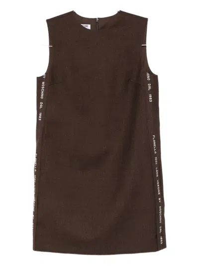 Moschino Text-print Dress In Brown