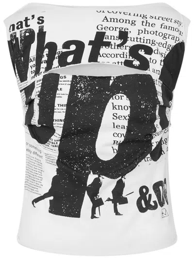 Moschino Text-print Top In White