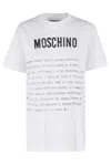 Moschino Crew Neck Graphic Print Short Sleeves In Fantasia Bianco