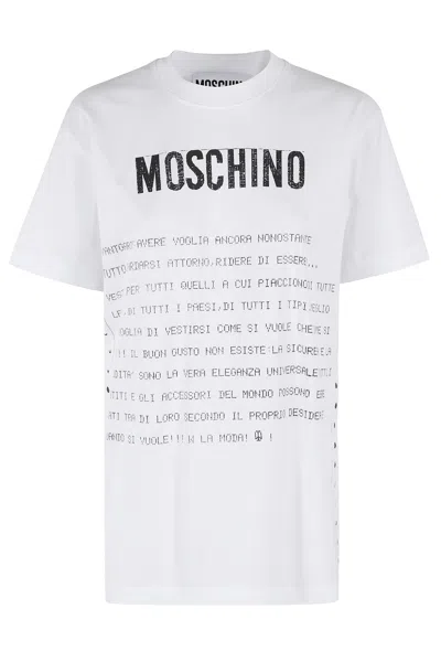 MOSCHINO TEXT-PRINTED CREWNECK T-SHIRT